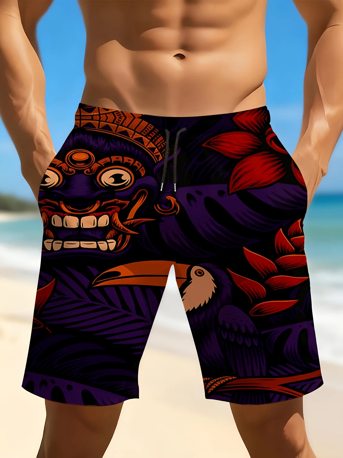 3D Printing Bali - Pantalones cortos de playa con cordón