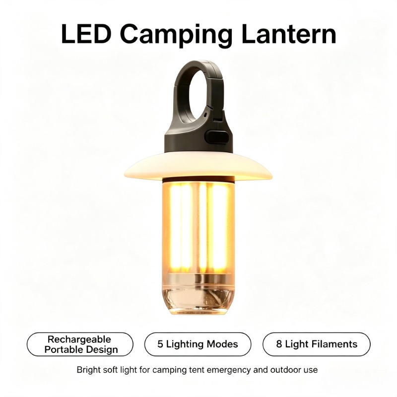 Asa Filament Outdoor - Linterna LED para Camping, Recargable, Portátil,