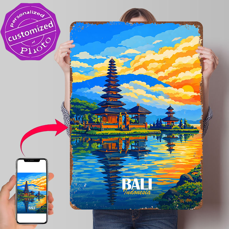 Póster Retro del Templo Ulun D - 3D Printing Bali reseña y precio