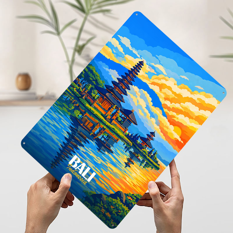Póster Retro del Templo Ulun D - 3D Printing Bali reseña y precio