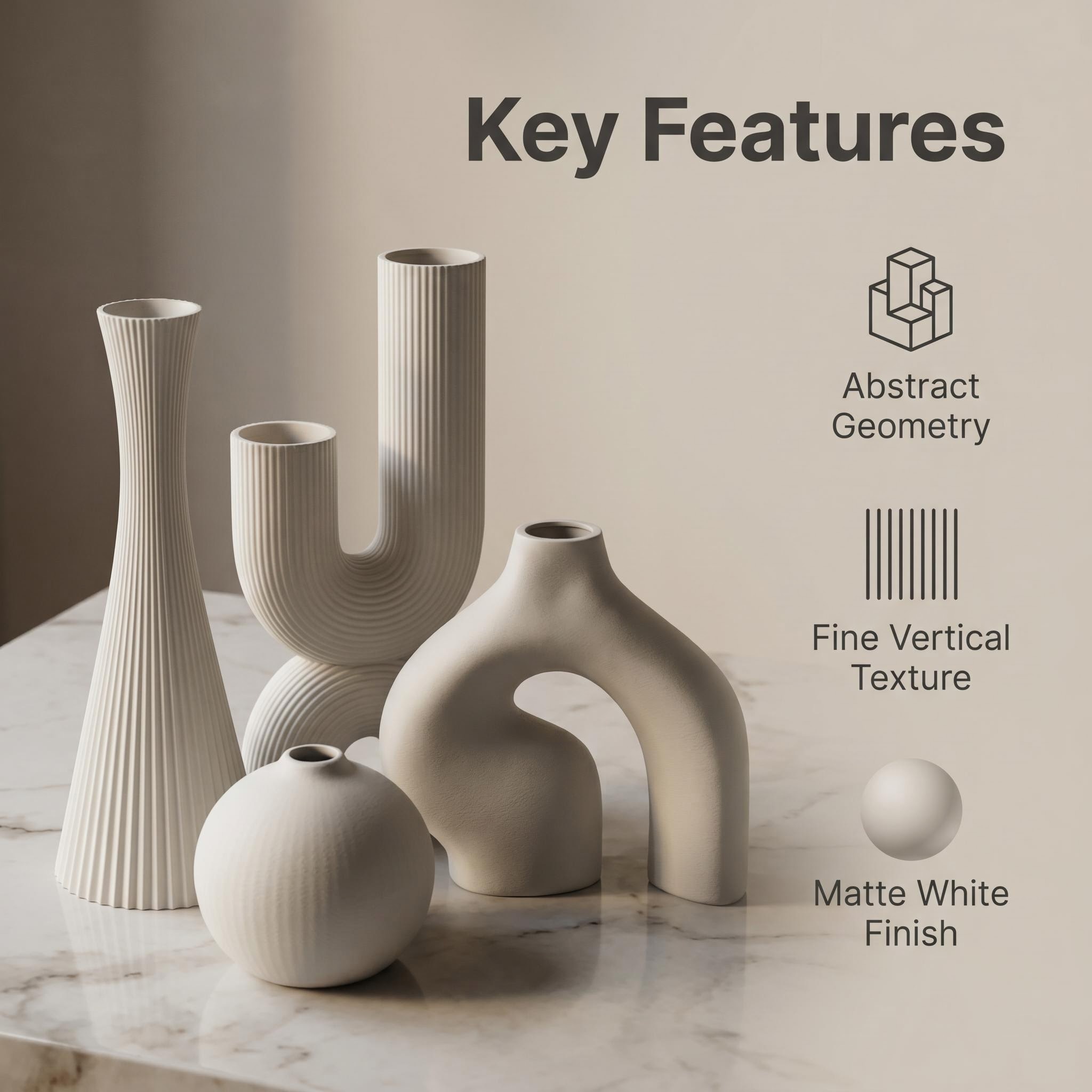Juego de 4 Jarrones Decorativo - 3D Printing Vase reseña y precio