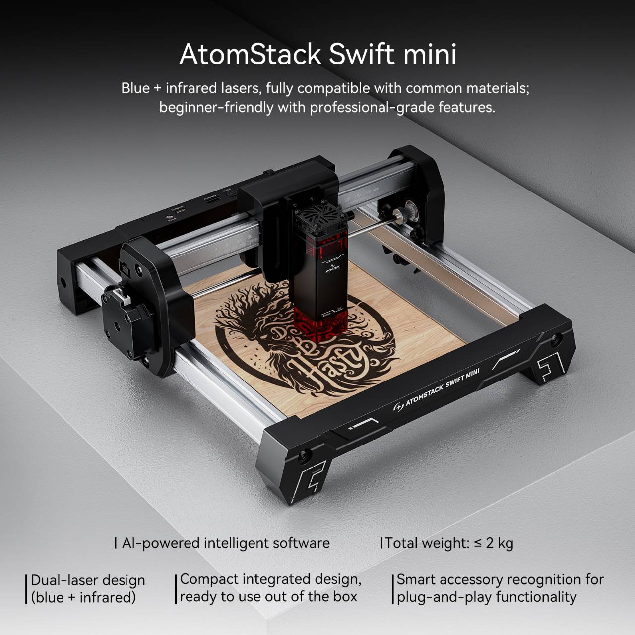 ATOMSTACK Swift Mini Grabador  - 3D Printing Design Software reseña y precio