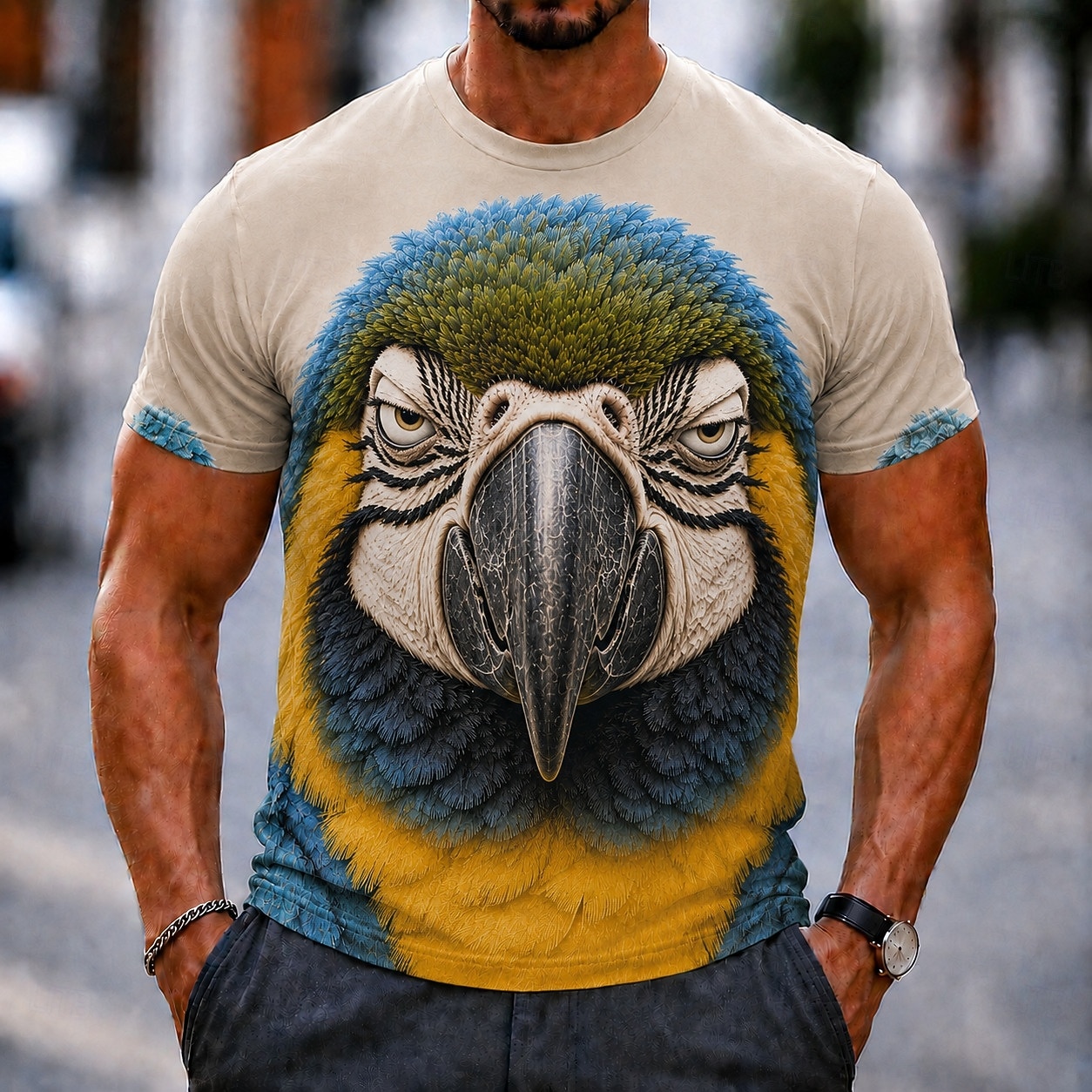 Camiseta de Cuello Redondo con - 3D Printing Question reseña y precio